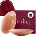 CAKES Body sticky Circle Nipple Covers for Women - The Viral Sticky Boobs With an Adhesive-free nip nook (Brown, M)