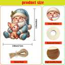 2 x Generic Christmas Wooden Gnome Animal Ornaments, Handcrafted Holiday Decorations, 3.15 Inch, 36 Pack, 12 Unique Designs with Hemp Rope for Tree, Home Decor