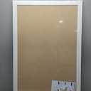 Cork Board Bulletin Board, 36" x 24" Corkboard for Wall, Rustic White Wooden Frame, Hanging Pin Board for Home & Office Decor, 10 Push Pins