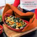 Rachael Ray Kitchen Towel, Oven Glove Moppine - 2-in-1 Ultra Absorbent Kitchen Towels with Heat Resistant Padded Pockets Like Pot Holders and Oven Mitts to Handle Hot Cookware - Burnt Orange, 2 Pack