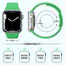 8 Pack Sport Band Compatible with Apple Watch Bands Women Men 38mm/40mm/41mm/42mm(series 11 10),Silicone Waterproof Strap for iWatch Apple Watch Series11 10 9 8 7 6 5 4 3 2 1 SE Ultra