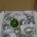 VitalCozy 12 Pcs 3.15 Inch Glass Christmas Ball Ornaments Large Vintage Hand Blown Hanging Glass Balls Retro Xmas Tree Finials Ornaments for Home Christmas Tree Party Holiday Wreath Decor(Green)