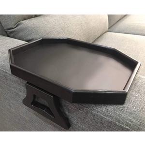 Sofa Arm Clip Table, Armrest Tray Table, Drinks/Remote Control/Snacks Holder (Plastic, Black)