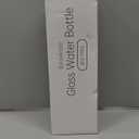 Clear Water Bottle 16 oz BPA Free Glass Drinking Bottle for Juice with Stainless Steel Lid and Neoprene Sleeve (16 ounce, Scattered Flowers)