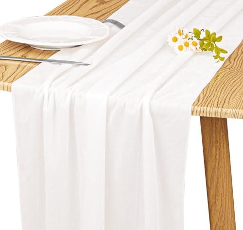 JALANCY Velvet Table Runner 20 x 120 Inches 10ft Luxurious Thick Soft Velvet Christmas Thanksgiving Wedding Reception Table Runner for Party Reception Decorations(Ivory, 1 Pack)