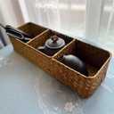 Toilet Basket Tank Topper, Seagrass Wicker Bathroom Storage Basket (14.6" x 4.7" x 3.1")