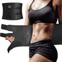 Waist Trimmer for Women Men Belly Fat, Waist Trainer Tummy Stomach Wraps, Exercise Sweat Belt Band Low Back Support (Belt M-8.5"Width x 39"Length, Black)