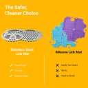 Heavy Duty Stainless Steel Lick Mat for Dogs & Cats - 15"10" Large Metal Dog Licking Mat, Chew Proof Slow Feeder Mat with Suction Cups for Puppy & Cat, Dishwasher Safe, Whisker-Friendly