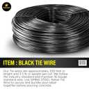 Rebar Tie Wire 16 Gauge – Black Annealed Steel Tie Wire Roll, 3.5 lb (330–340 ft) Per Roll Soft & Flexible, Durable for Construction, Strong Rebar Tying (1 Roll)