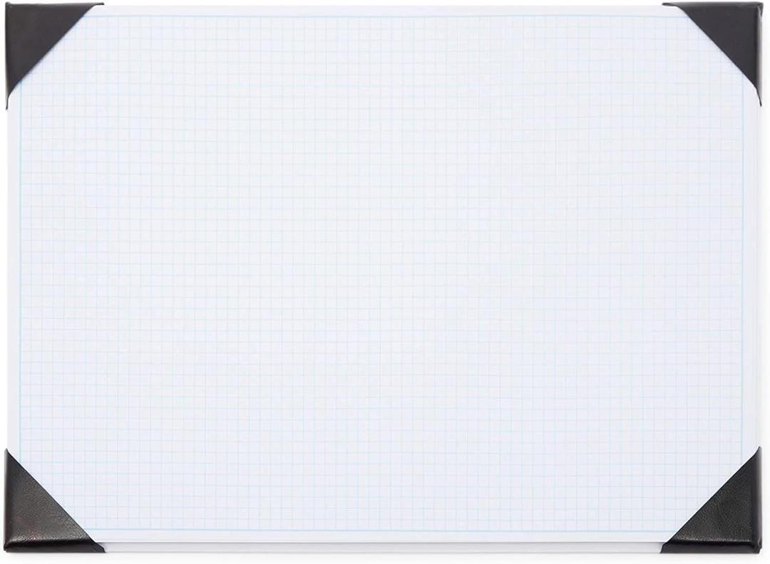 Stockroom Plus Desk Blotter Graph Paper Pad - 17 x 12 in, 50-Sheet White Refillable Desk Pad Mat - Large Notepad for Sketching, Notes & Doodles