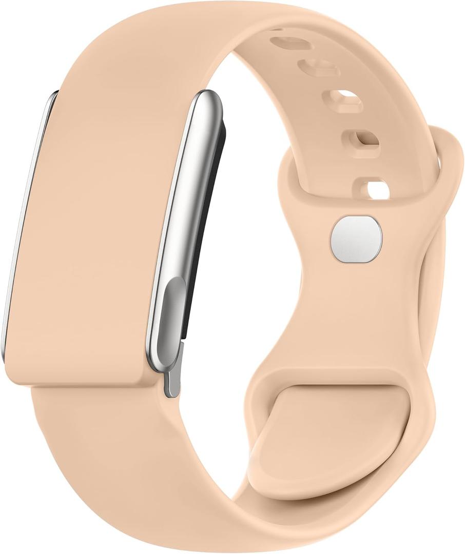Spapoy Sport Band Compatible with Whoop 5.0 Bands Strap for Men Women, Soft Silicone Adjustable Waterproof Replacement Wristbands for Whoop 5.0 One, Peak and Life, Milk Tea [Not for Gen 4]