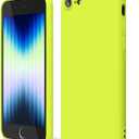 Oakxco iPhone SE Case 3rd Generation 2022/2020/2nd, iPhone 7/8 Silicone Case, Neon Bright Solid Color, Soft Rubber Gel Elegant Thin Slim TPU Matte Smooth for Women Girl Cute, Neon Green