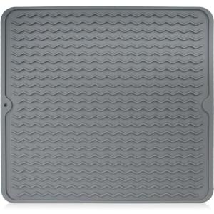 Silicone Dish Drying Mat for Multiple Usage, Non-Slip Easy Clean Sink Mat Large Heat-resistant Dish Drainer Mat Suitable for Kitchen Counter or Sink, Refrigerator or Drawer liner 18 inches x 16 inches