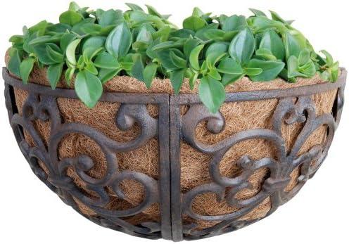 Esschert Design USA BPH27 Cast Iron Hayrack Basket Planter, 14-Inch, Brown  Esschert Design USA BPH27 Cast Iron Hayrack Basket Planter, 14-Inch, Brown