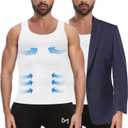 MEETYOO Mens Compression Shirt Slimming Undershirt for Men Shapewear Gynecomastia Compression Shirt Men Body Shaper (M)