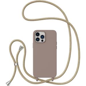 ZTOFERA for iPhone 14 Pro Max Case with Strap,Crossbody Phone Case with Adjustable Neck Shoulder Lanyard,Soft Silicone Shockproof Protective Phone Cover for iPhone 14 Pro Max 6.7 inch-Brown
