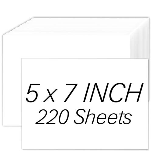 220 Sheets 5x7 Cardstock Paper, White Cardstock Printer Paper 5x7, 200 GSM Card Stock, Printable Cardstock 5 x 7 for DIY Crafts, Greeting Cards, Wedding Invitations