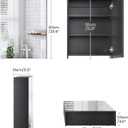 CHOEZON Bathroom Medicine Cabinet, Wall-Mounted Bathroom Vanity with Mirror, Bathroom Medicine Cabinet with Storage Function, Hanging Storage Cabinet, Adjustable Shelves, Black