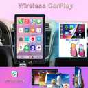 10.4" Single Din Car Stereo Wireless Carplay, Rotating HD 1280 * 800 IPS Display Touchscreen, Car Radio with Bluetooth 5.2, FM Radio, Android Auto, Backup Camera