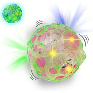 Haktoys Light Up Bouncing Ball, 4 Vibrating Crazy Fun Toy with Flashing Bright Lights, Music and Sound (Batteries Not Included)