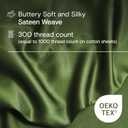DOZ Sheet Set, 100% Viscose derived from Bamboo, Organically Grown, Buttery Soft, Cooling Sheets, High GSM, Deep Pockets - 3 Piece - 2 Pillowcases 1 Fitted Sheet (Forest, King)