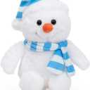 WENMOTDY Snowman Stuffed Animal Christmas Plush Toy for Family and Kids Grandchildren Lovely Cute Doll 10 inch
