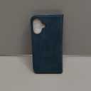 TUCCH Wallet Case for iPhone 16 5G, PU Leather Folio [RFID Blocking] [3 Card Slot], Kickstand [Shockproof TPU Interior Case] Compatible with iPhone 16 2024, Textured Teal Blue