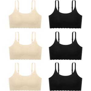 Finihen Girls Training Bra Seamless No Show Sports Bra with Removable Padding for Teens Girl Size 12-14 Years Mixed Color.