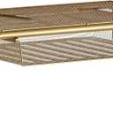 Martha Stewart Ryder Gold Mesh Metal Desktop Monitor Stand Riser with Organizer Drawer and Side Storage, 12.5 x 22.25 x 6.5 inches