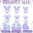 10 Pcs 24'' 20'' 12'' Large Laser Purple Pearl Butterfly Decoration 3 Sizes Giant Mariposas Grandes Para Decor Big 3D Silk Butterfly for Indoor Outdoor Wedding Baby Shower Women Birthday Hanging Decor