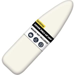 Ironing Board Cover and Pad 15"x54" Extra Thick Natural Cotton, Scorch and Stain Resistant Padding,Standard Size Iron Board Cover with Fasteners Heavy Duty Elastic Edge, Beige