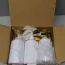 Shampoo and Conditioner Dispenser Set of 3 for Wall Mount,16.9 fl oz Drill Free Shower Soap Bottles with Labels,Refillable Body Wash Dispensers for Bathroom Decor (White Bottles + Gold Pumps)