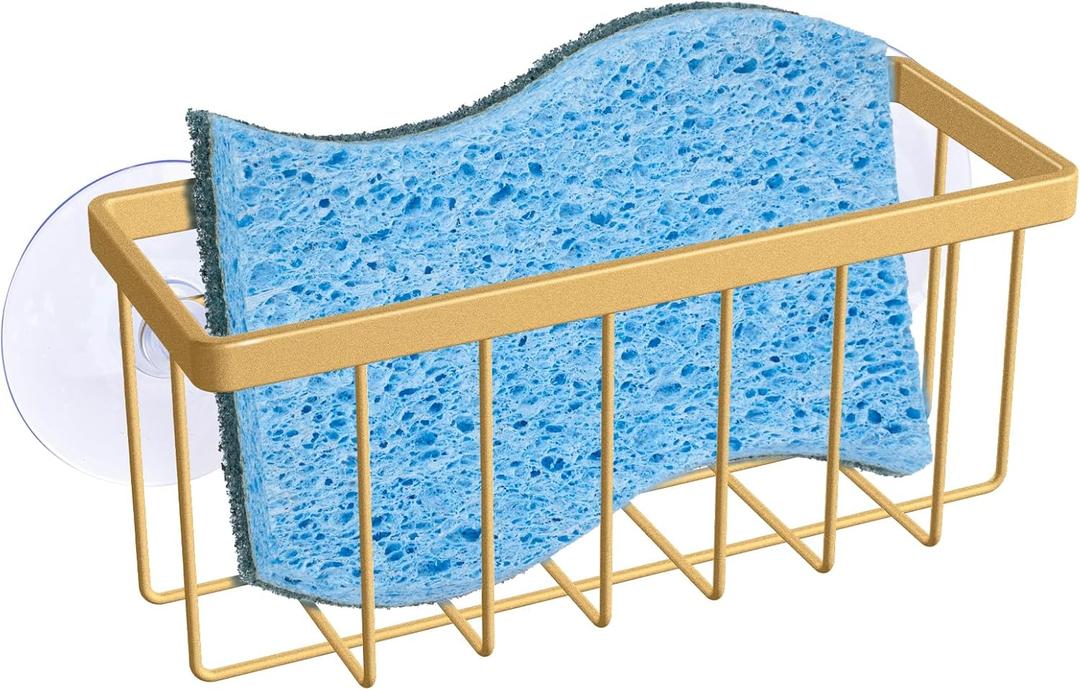 Gold Sponge Holder for Kitchen Sink,Kitchen Sink Sponge Holder,Sink Organizer(Gold)