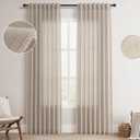Light Taupe Apricot Natural Boho Linen Curtains 84 Inches Long for Bedroom Living Room 2 Panels Chic Flax Cotton Textured Curtains Brich Sheer Farmhouse Curtain Back Tab Vintage Tassels Drapes 52X84 (52"W x 84"L (Pack of 2))