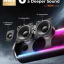 KEMIMOTO UTV Sound Bar 28 Inch ATV Soundbar 4X Subwoofers LED Party Lights Bluetooth Golf Cart Sound Bar 2X Tweeters Compatible with Polaris RZR Can-Am X3 Defender CFMOTO for 1.56"- 2.25" Roll Cage