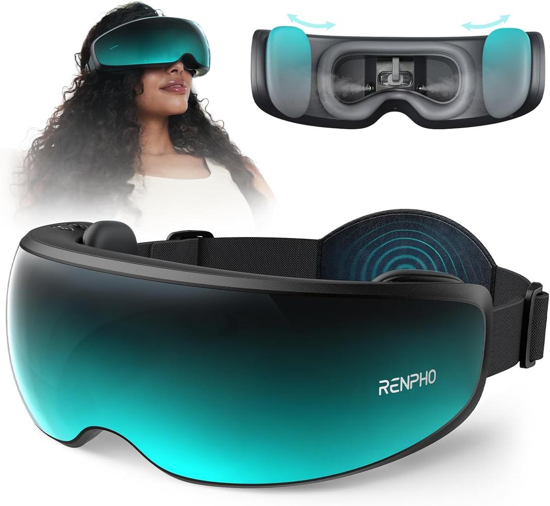 RENPHO Eye Massager with Mist & Temple Massage, Birthday Gifts for Women Men Mom Her,FSA Eligible HSA Temple Massager for Migraines,Head Circumferences 21.7in to 27.5in Eyeris Caligo