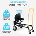 Simpli-Magic 2 in 1 Convertible Hand Truck and Dolly, 800LBS Heavy-Duty Moving Dolly Cart with 10" Flat Free Rubber Wheels & Handle