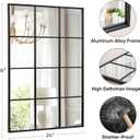 Suidia Wall Mirror, 24" x 36" Window Decorative Mirrors, Metal Framed Wall Decor Wall-Mounted Mirrors for Bedroom, Living Room, Entryway, Black