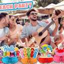 2 x 9Pcs Summer Party Decorations Honeycomb Centerpiece, Hello Summer Birthday Party Decorations, 3D Beach Summer Decorations Honeycomb Centerpiece for Birthday Beach Pool Party Decors