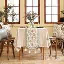 ISAENNE Designer Vintage Elegant Linen Table Runner 71 Inches Long,Colorful Wildflower Pattern Runner,Decor Table Runners for Dining Tables,Thanksgiving,Christmas,Banquet,12"*71"-Serenity B