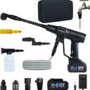 Pressure Washer Cordless Battery Powered 2900PSI with 24.0Ah Battery,Battery Operated Pressure Washer,Portable Power Washer Handheld for Car Cleaning (Black-A)