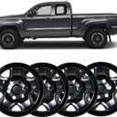 Wheel Skins Compatible with Toyota Tacoma 2005-2023 16 inch Wheel Covers Set of 4 Packs (Glossy Black)