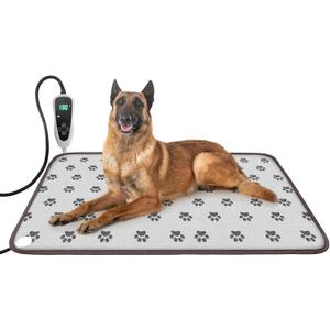 Extra Large Dog Heating Pad 47x30 in Waterproof Smart Thermostat Switch, Whelping Supplies Heated Dog Bed, Adding Wire Rope Wires Puppy Heating Pad Mat-Paw Print