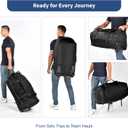 Foldable Rolling Duffle Bag with Wheels - 30" Extra Large Waterproof Travel Backpack with Shoe Compartment, Heavy Duty TSA-Approved Luggage for Mens Camping, Sports, and Airplane Trips