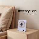 Personal Battery Operated Desk Fan, Rechargeable Fan, 2000mAh Battery, Power Display and 180 Tilt Folding, Ultra Quiet and Portable, Office, Camping, in Car (White), Compact