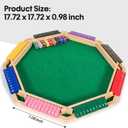 Vamslove Upgraded 2-8 Players Shut The Box Dice Game-Colorful 8-Way Wooden Board Table Math Game with 16 +6 Dices - Close The Box for Kids, Adults Families Party Club (Instruction Included), Large