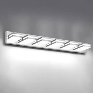 IZORRO LED Modern Bathroom Lights Fixtures(6-Light,Dimmable,360°Rotate),Chrome Acrylic Wall Lighting,Vanity Lights for Bathroom Over Mirror - 6000k 36In （No Assembly Required）