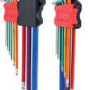 Lichamp 18-Piece Long Allen Wrenches Sets, Metric and Standard Allen Key Set Hex Key with Ball End, SAE 1/16 to 3/8 inch, Metric 1.5 to 10 mm