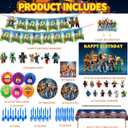 Birthday Party Decorations - Theme Children's Party Supplies Included Happy Birthday Banner, Backdrop, Hanging Swirls, Tablecloth, Cupcake Cake Toppers, Plates, Tableware, Napkins, Balloons