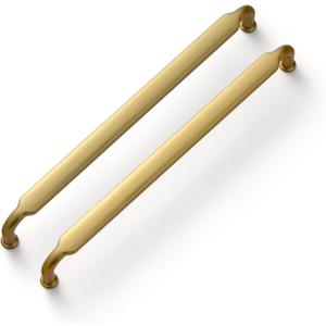 Goo-Ki Brushed Gold Drawer Handles 7-1/2 in (192mm) Hole Centers Straight Bar Pull,6-Pack Solid Cabinet Handles for Kitchen Cabinets and Dresser Drawers 2202-LSJ-192